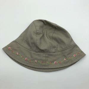 Janie & Jack Hat Baby Girl 6-12 Months Floral Embroidered‎ Tan Taupe Beige NWT